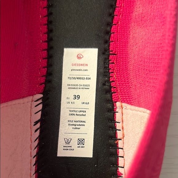 Giesswein Pink Flats Classic Slip-On Loafers 39 (8.5) worn once - Picture 4 of 5